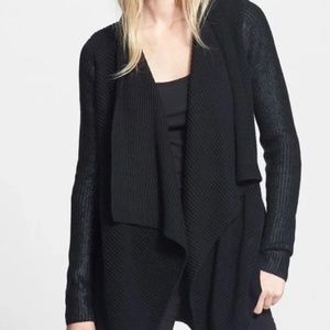 VINCE BLACK FOIL DRAPE FONT CARDIGAN (WORN ONCE)